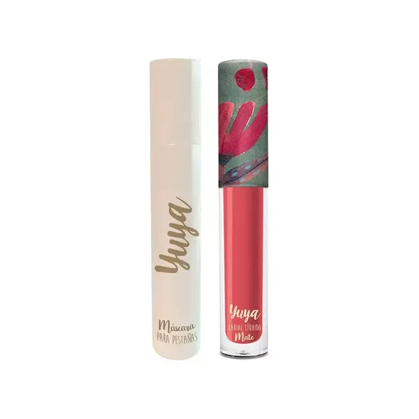 1 - Kit Rímel 10 Aceites y Labial Líquido Mate Yuya