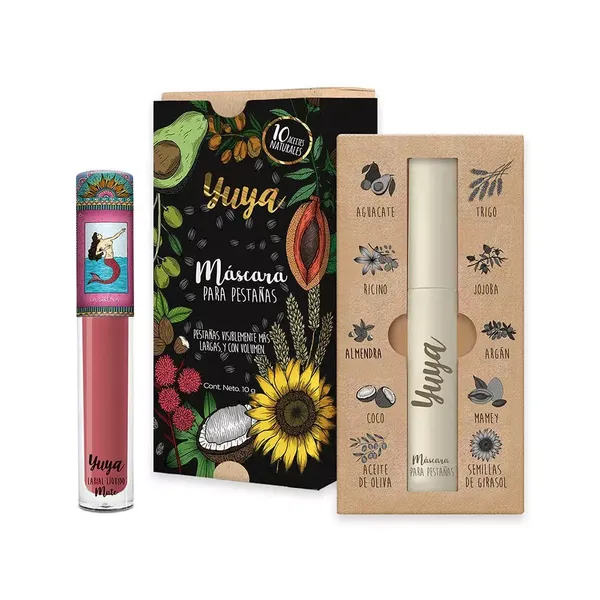 1 - Kit Rímel y Labial Líquido La Sirena Yuya