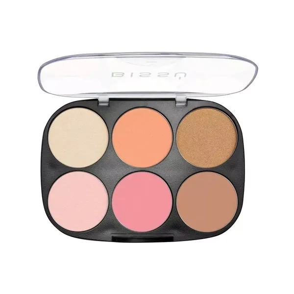 1 - Paleta para Rostro Bisú con Iluminadores, Rubores y Bronceadores