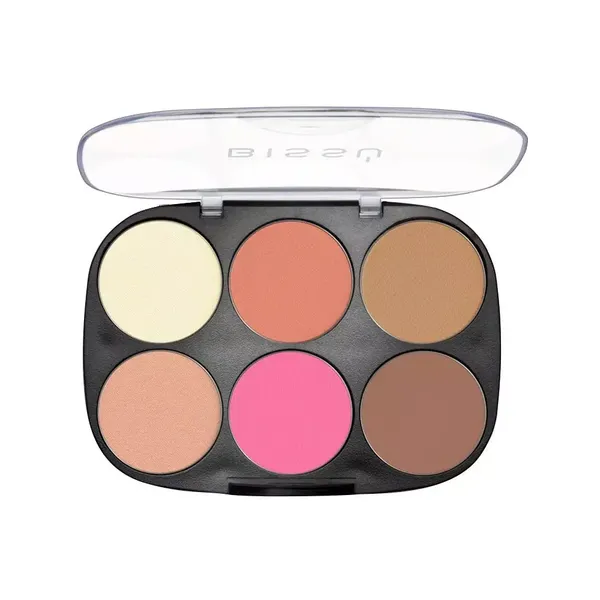 2 - Paleta para Rostro Bisú con Iluminadores, Rubores y Bronceadores