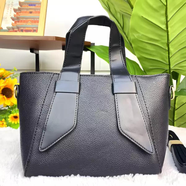 1 - Bolsa de mano tipo Tote con asas de lazo y correa ajustable