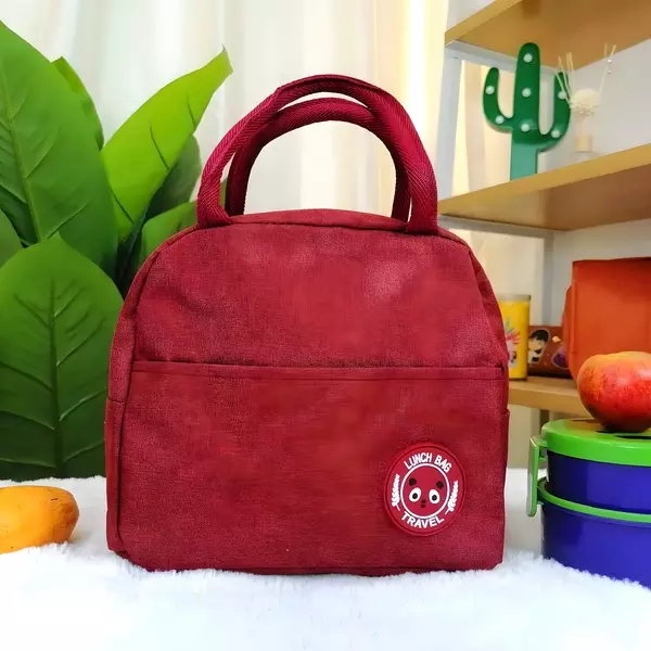 4 - Bolsa lonchera térmica impermeable con interior de aluminio y bolsillo frontal