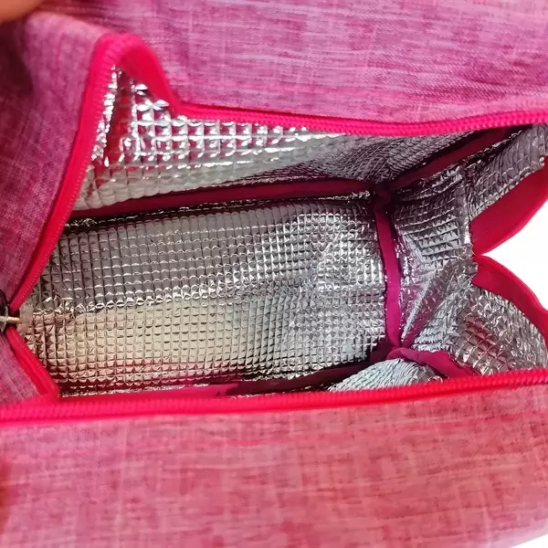 7 - Bolsa lonchera térmica impermeable con interior de aluminio y bolsillo frontal