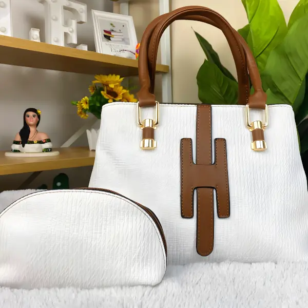 2 - Set de Bolsa y Cosmetiquera H-Luxury Pleats de 2 Piezas