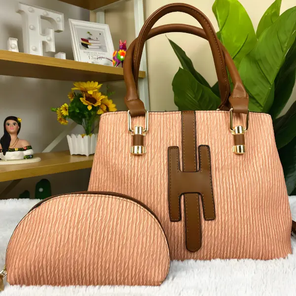 3 - Set de Bolsa y Cosmetiquera H-Luxury Pleats de 2 Piezas