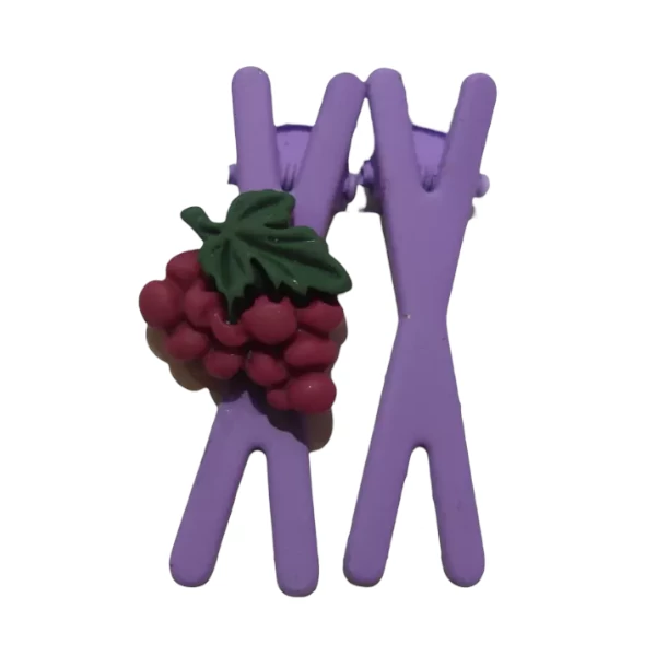 0 - Juego de pinzas con diseño de fruta de uva color violeta