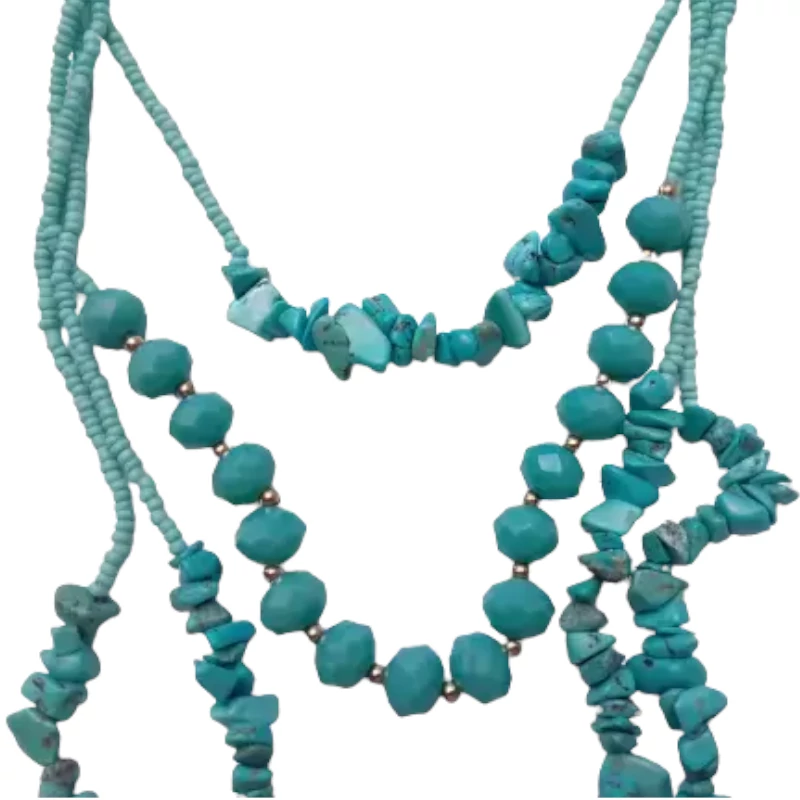 1 - Juego de collar y aretes de piedras naturales color verde