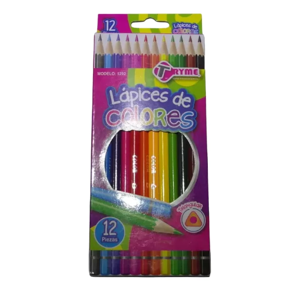 0 - Lapices de colores marca tryme 12 piezas