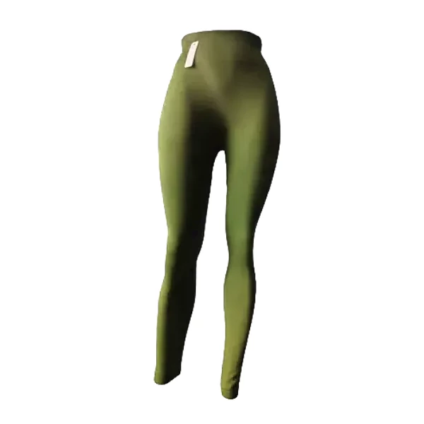 2 - Leggins Mallones Térmicos Con Faja Pretina Alta Mujer Color Verde Militar