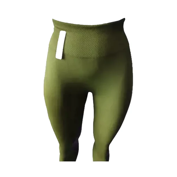 0 - Leggins Mallones Térmicos Con Faja Pretina Alta Mujer Color Verde Militar