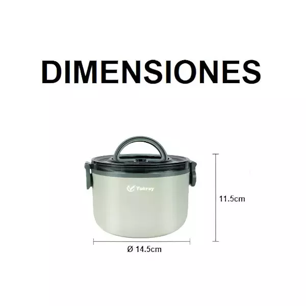 2 - Lonchera Redonda Para Alimentos de 1000ml