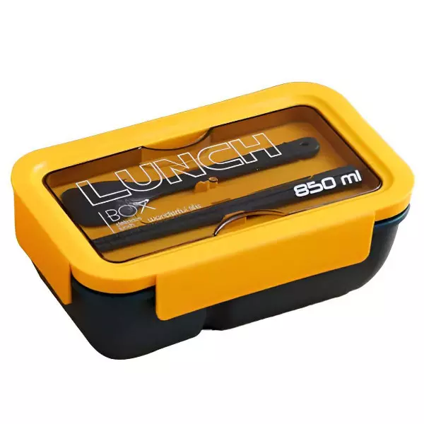 0 - Lunch Box Lonchera Con Cubiertos Escolar Oficina 850ml