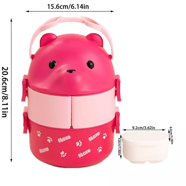 2 - lonchera osos kawaii tipo oso escandaloso rosa