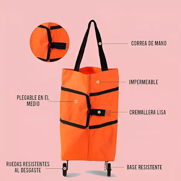 0 - Carrito bolsa para mandado plegable con ruedas