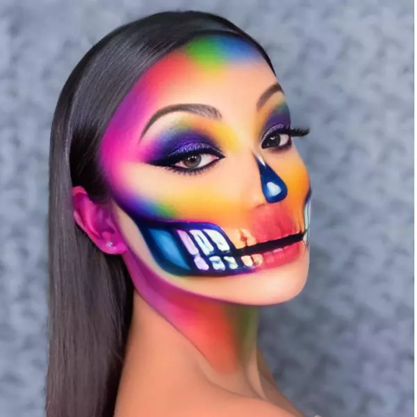 1 - Pintura facial fluorescente para Halloween