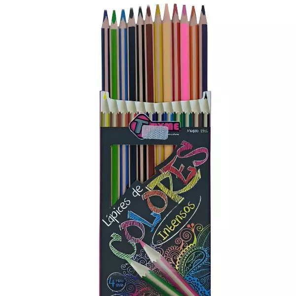 2 - 12 Lapices De Colores Intensos Triangulares Tryme