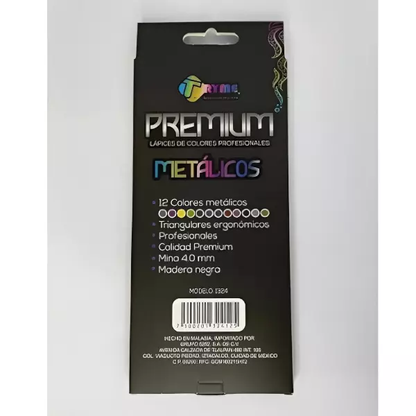 4 - 12 Lapices De Colores Metalicos Premium Tryme