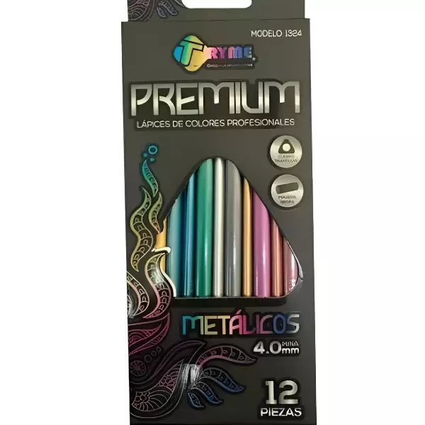 0 - 12 Lapices De Colores Metalicos Premium Tryme