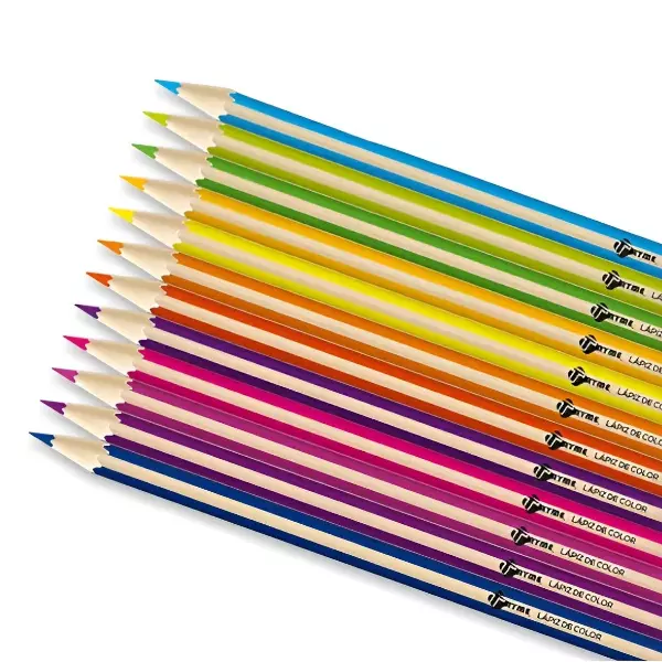 1 - 12 Lapices Triangulares De Colores Neon Tryme