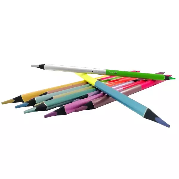 0 - 12 Piezas Lapices Premium De Colores Duo Metalicos Neon