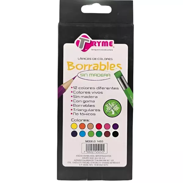 0 - 36 Lapices De Colores Borrables Sin Madera Tryme