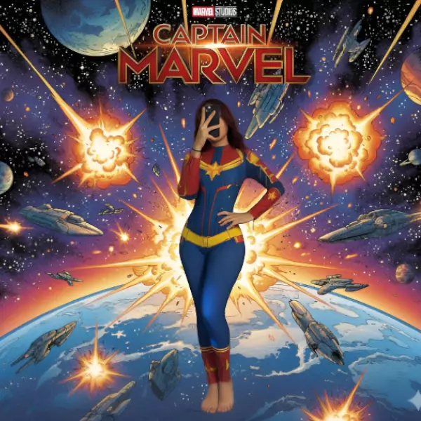 0 - Disfraz de Capitana Marvel, traje de superheroína espacial