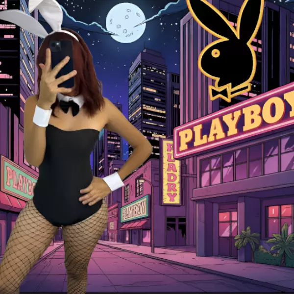 0 - Disfraz de conejita de Playboy con orejas y moño
