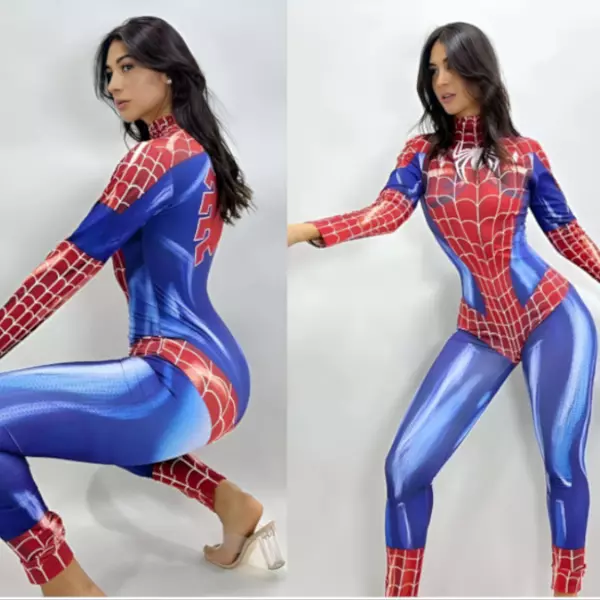 0 - Traje completo de Hombre Araña para mujer colores originales